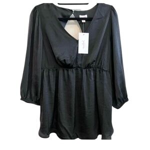Ingrid & Isabel Maternity Blouse, Keyhole Back, Black, Medium & Small Av…